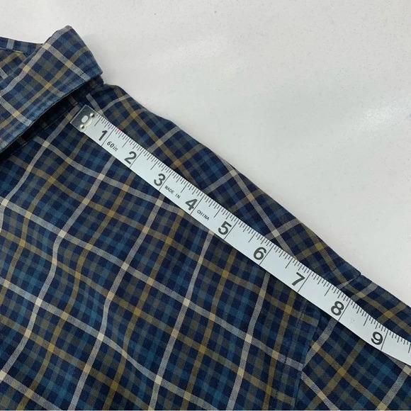 Cutter Buck Long Sleeve Shirt Men Size 4XB  Blue Plaid 100% Cotton Casual Work - Picture 8 of 11